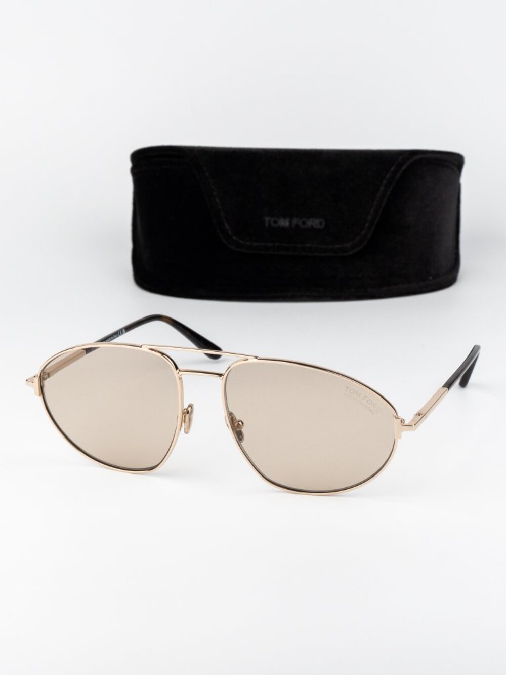 Tom Ford KEN Men Sunglasses Rose Gold Brown Photochromic Aviator FT1095 28E